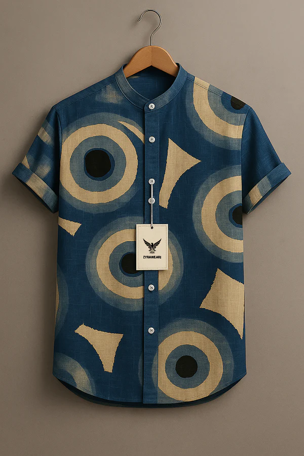 Abstract Digital Art Painting Vintage Print Casual 100% Cotton Shirt